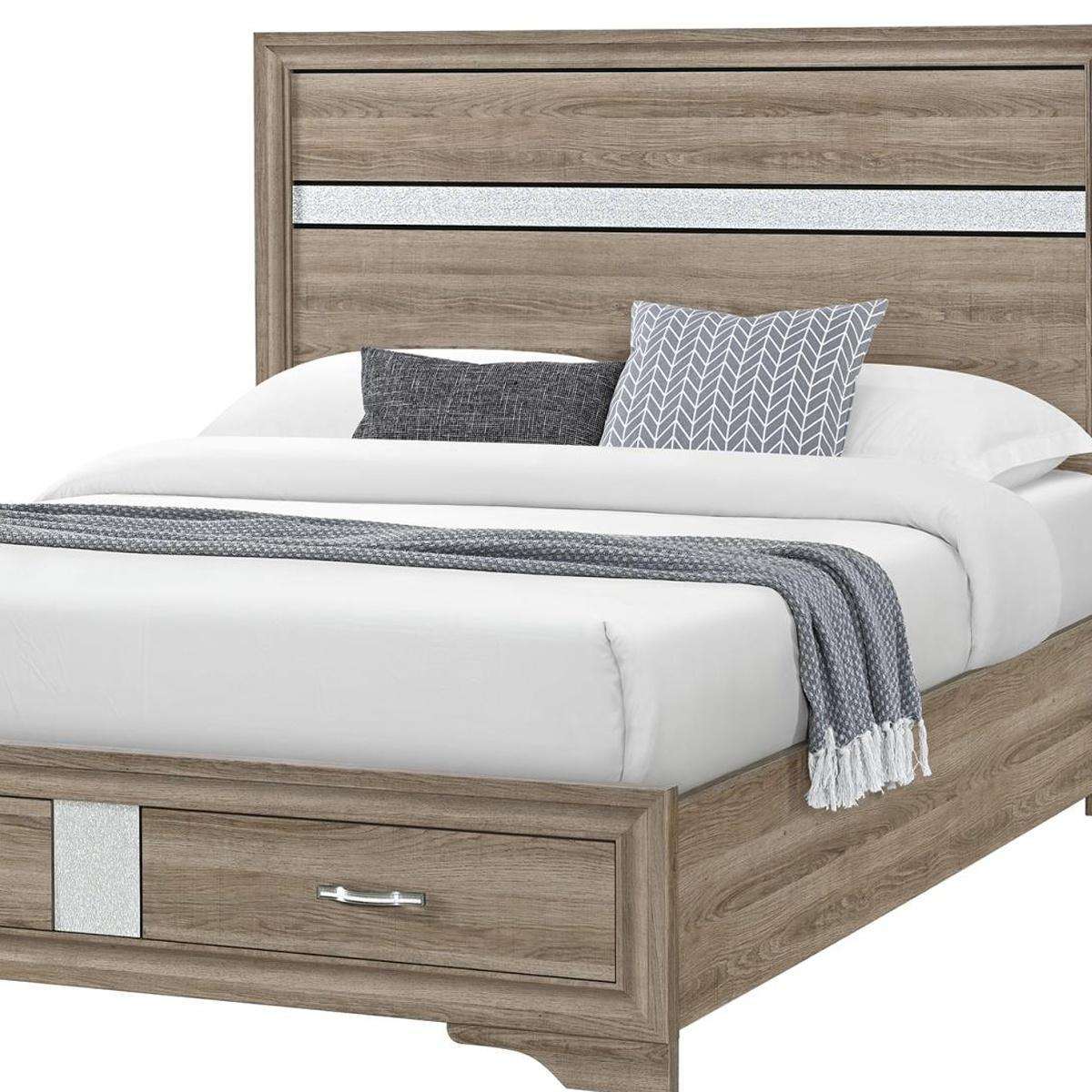 Brown And Natural Wood Full Bed Frame - HomeRoots - Flyclothing LLC