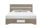 Brown Wood King Bed Frame With Drawers