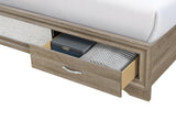 Brown Wood King Bed Frame With Drawers