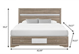 Brown Wood King Bed Frame With Drawers