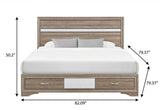 Brown Wood King Bed Frame With Drawers - HomeRoots - Flyclothing LLC