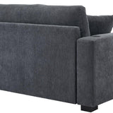 62" Gray Chenille And Solid Wood Chaise Lounge Chair