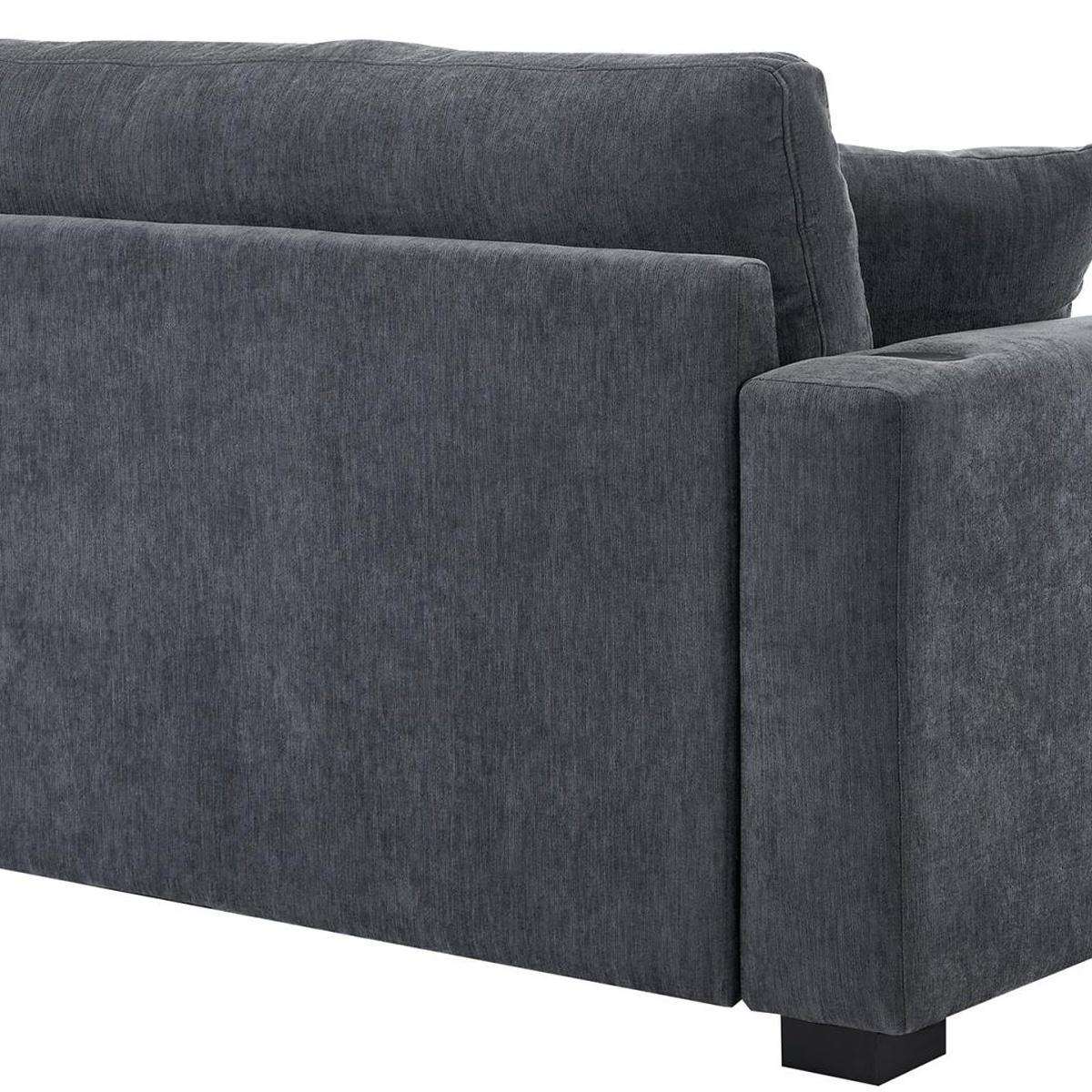 62" Gray Chenille And Solid Wood Chaise Lounge Chair - HomeRoots - Flyclothing LLC