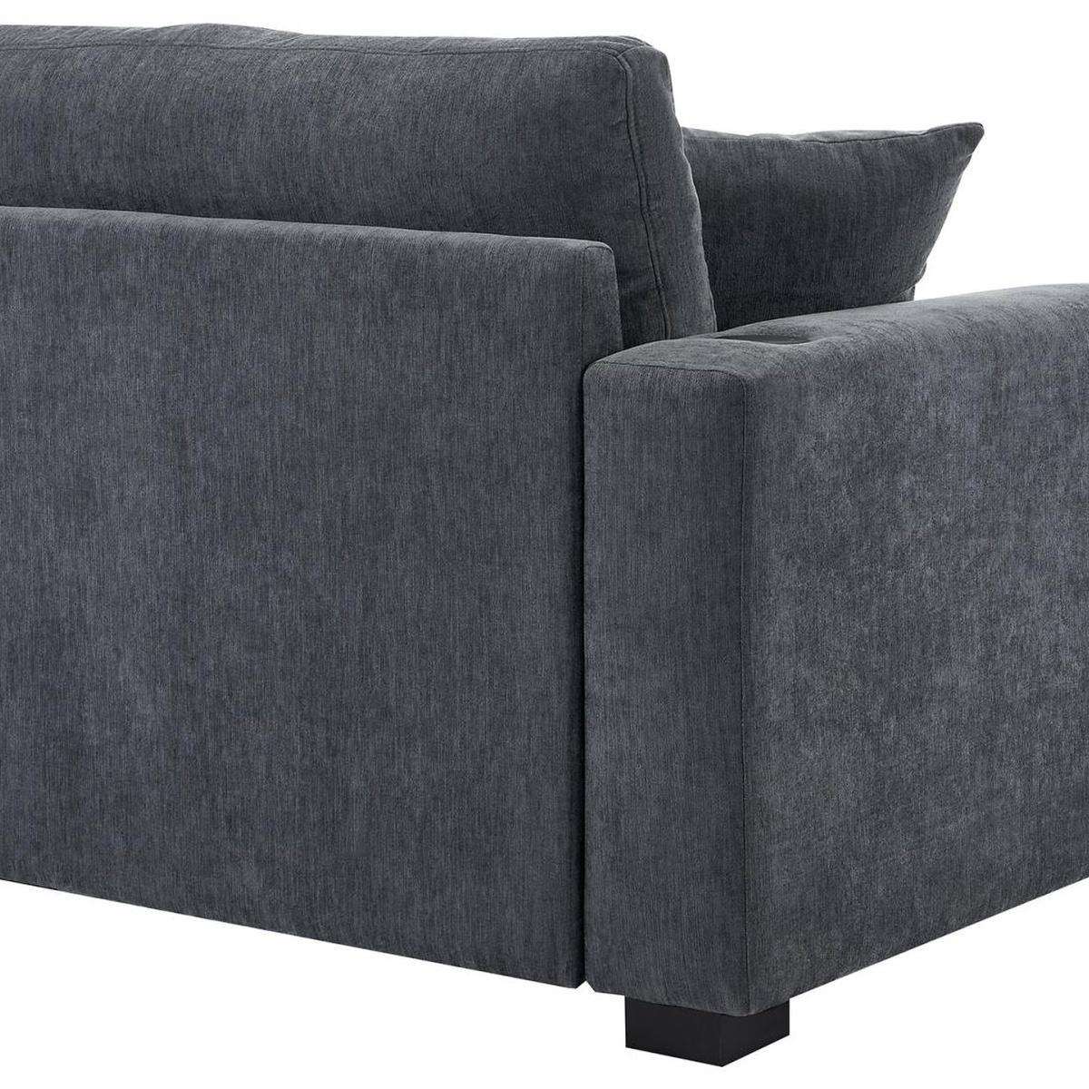 62" Gray Chenille And Solid Wood Chaise Lounge Chair - HomeRoots - Flyclothing LLC