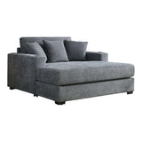 62" Gray Chenille And Solid Wood Chaise Lounge Chair - HomeRoots - Flyclothing LLC
