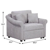 69" Natural Convertible Chair