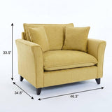 46" Natural Solid Wood Chair and a Half - HomeRoots - Flyclothing LLC
