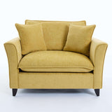 46" Natural Solid Wood Chair and a Half - HomeRoots - Flyclothing LLC