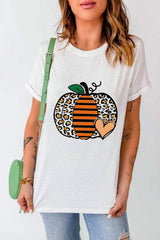 Pumpkin Graphic Round Neck Short Sleeve T-Shirt - Trendsi - Flyclothing LLC