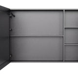5" Black Glass Wall Mounted No Textural Detailing Double Door Medicine Cabinet - HomeRoots - Flyclothing LLC