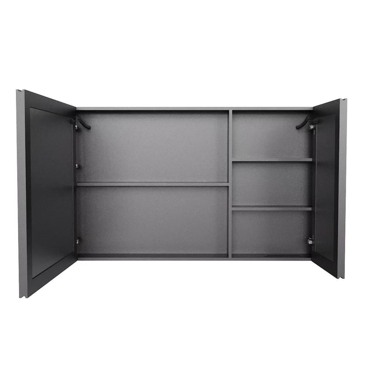 5" Black Glass Wall Mounted No Textural Detailing Double Door Medicine Cabinet - HomeRoots - Flyclothing LLC