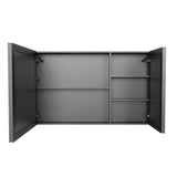 5" Black Glass Wall Mounted No Textural Detailing Double Door Medicine Cabinet - HomeRoots - Flyclothing LLC