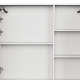 5" White Glass Wall Mounted No Textural Detailing Double Door Medicine Cabinet - HomeRoots - Flyclothing LLC