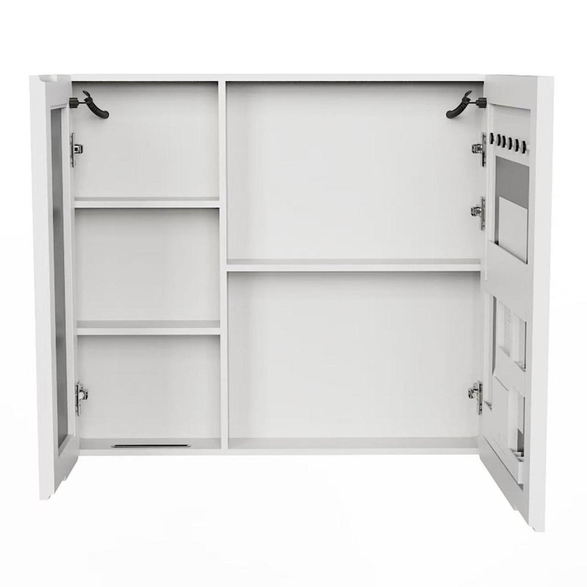 5" White Glass Wall Mounted No Textural Detailing Double Door Medicine Cabinet - HomeRoots - Flyclothing LLC