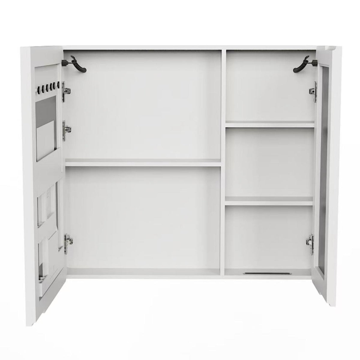 5" White Glass Wall Mounted No Textural Detailing Double Door Medicine Cabinet - HomeRoots - Flyclothing LLC