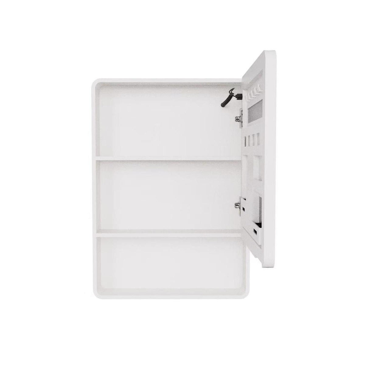 5" White Glass Wall Mounted No Textural Detailing Single Door Medicine Cabinet - HomeRoots - Flyclothing LLC