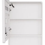 5" White Glass Wall Mounted No Textural Detailing Single Door Medicine Cabinet - HomeRoots - Flyclothing LLC