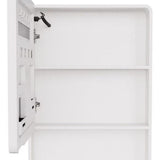 5" White Glass Wall Mounted No Textural Detailing Single Door Medicine Cabinet - HomeRoots - Flyclothing LLC