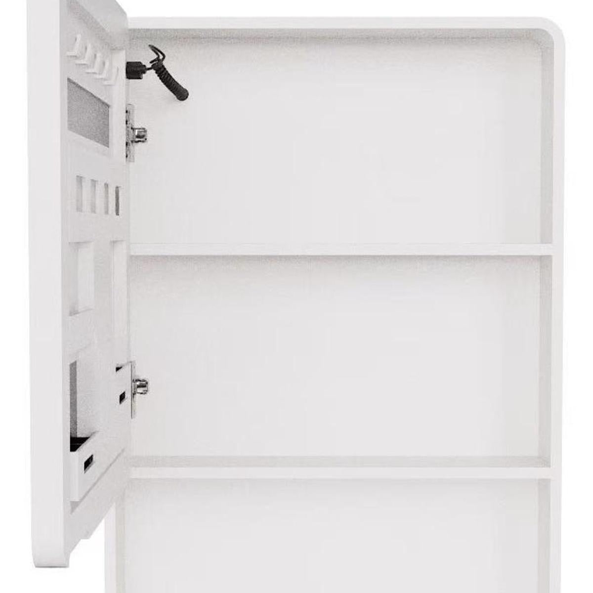 5" White Glass Wall Mounted No Textural Detailing Single Door Medicine Cabinet - HomeRoots - Flyclothing LLC