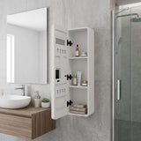 5" White Glass Wall Mounted No Textural Detailing Single Door Medicine Cabinet - HomeRoots - Flyclothing LLC
