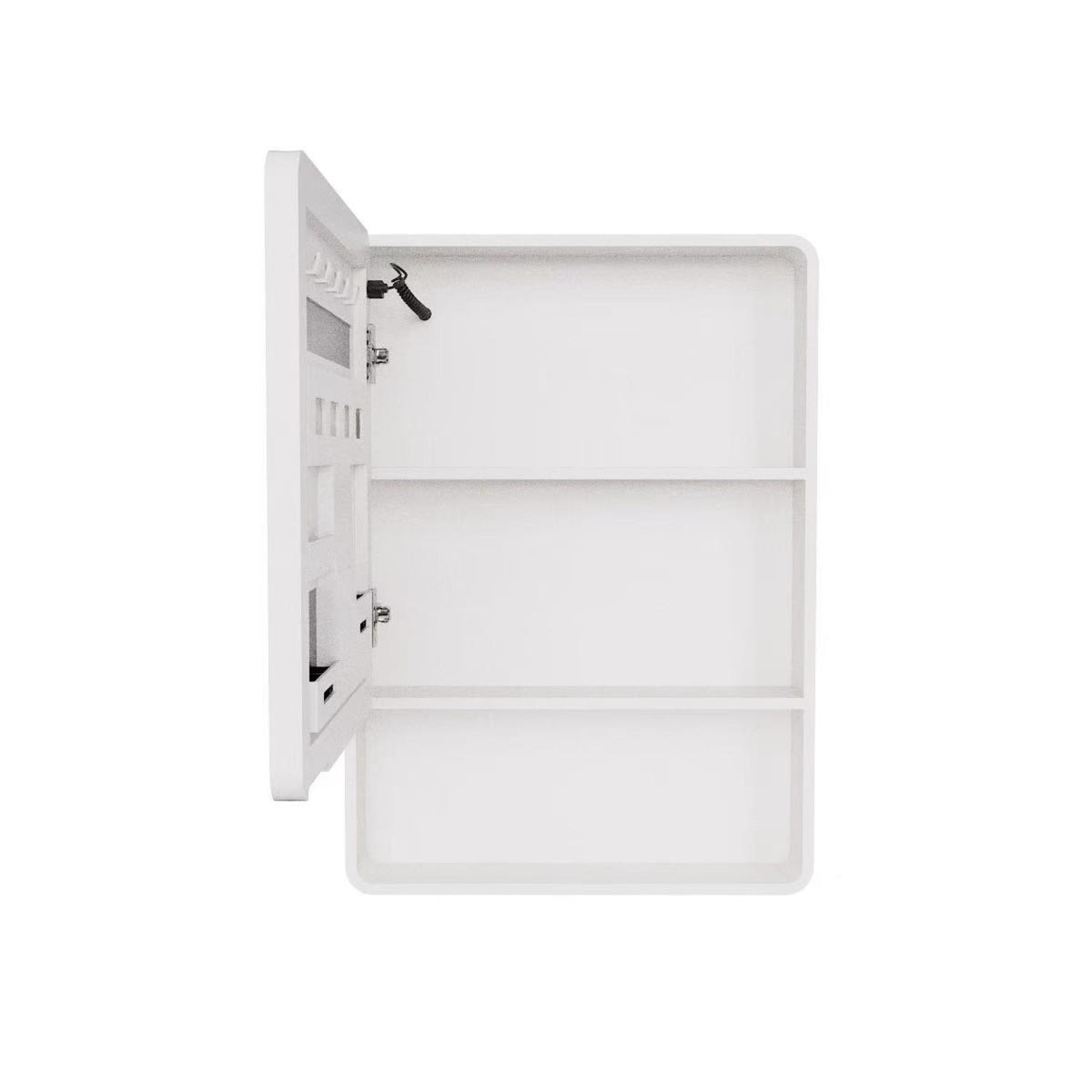 5" White Glass Wall Mounted No Textural Detailing Single Door Medicine Cabinet - HomeRoots - Flyclothing LLC