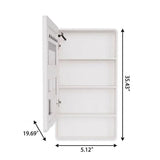 5" White Glass Wall Mounted No Textural Detailing Single Door Medicine Cabinet - HomeRoots - Flyclothing LLC
