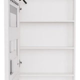 5" White Glass Wall Mounted No Textural Detailing Single Door Medicine Cabinet - HomeRoots - Flyclothing LLC