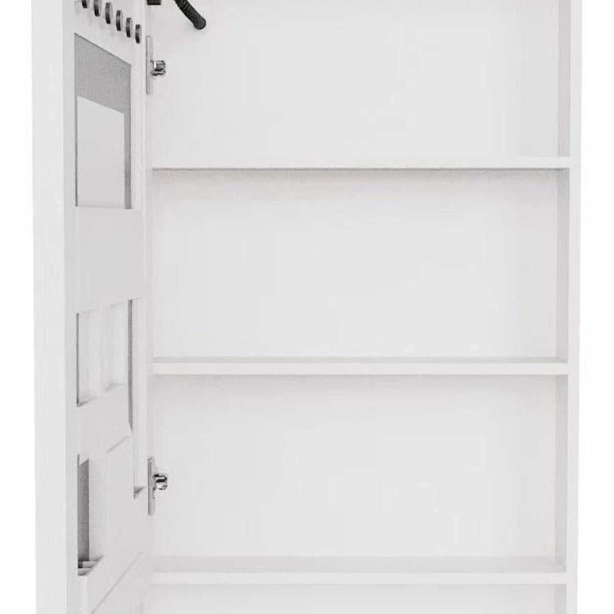 5" White Glass Wall Mounted No Textural Detailing Single Door Medicine Cabinet - HomeRoots - Flyclothing LLC