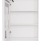 5" White Glass Wall Mounted No Textural Detailing Single Door Medicine Cabinet - HomeRoots - Flyclothing LLC