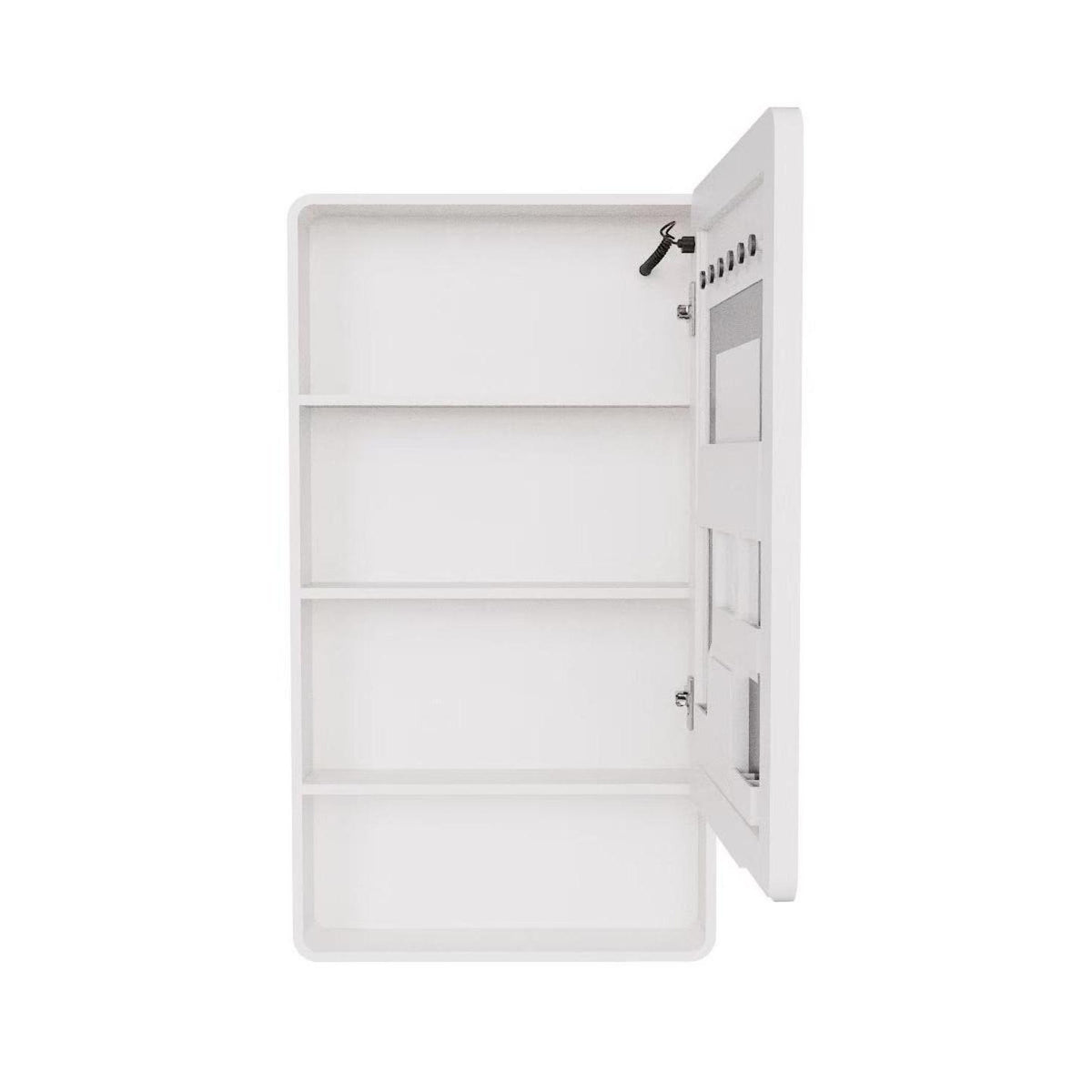 5" White Glass Wall Mounted No Textural Detailing Single Door Medicine Cabinet - HomeRoots - Flyclothing LLC