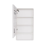 5" White Glass Wall Mounted No Textural Detailing Single Door Medicine Cabinet - HomeRoots - Flyclothing LLC