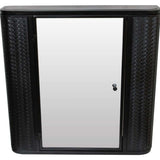 27" Black Steel Wall Mounted No Textural Detailing Single Door Medicine Cabinet - HomeRoots - Flyclothing LLC