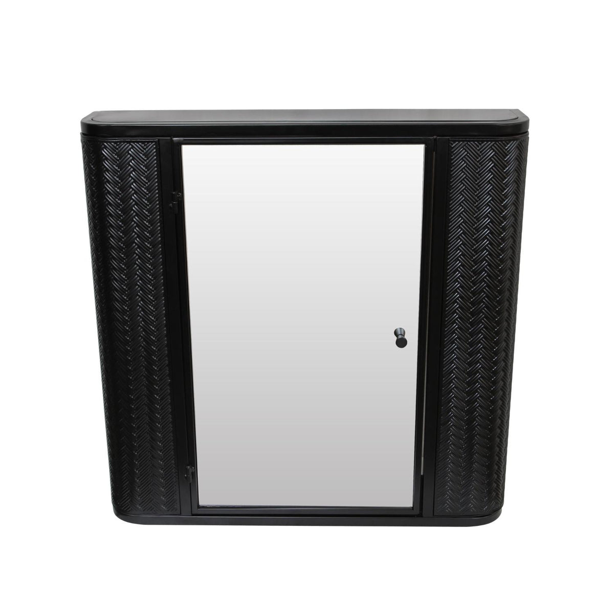 27" Black Steel Wall Mounted No Textural Detailing Single Door Medicine Cabinet - HomeRoots - Flyclothing LLC