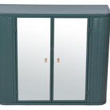 28" Green Steel Wall Mounted No Textural Detailing Double Door Medicine Cabinet - HomeRoots - Flyclothing LLC