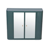 28" Green Steel Wall Mounted No Textural Detailing Double Door Medicine Cabinet - HomeRoots - Flyclothing LLC