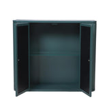 28" Green Steel Wall Mounted No Textural Detailing Double Door Medicine Cabinet - HomeRoots - Flyclothing LLC