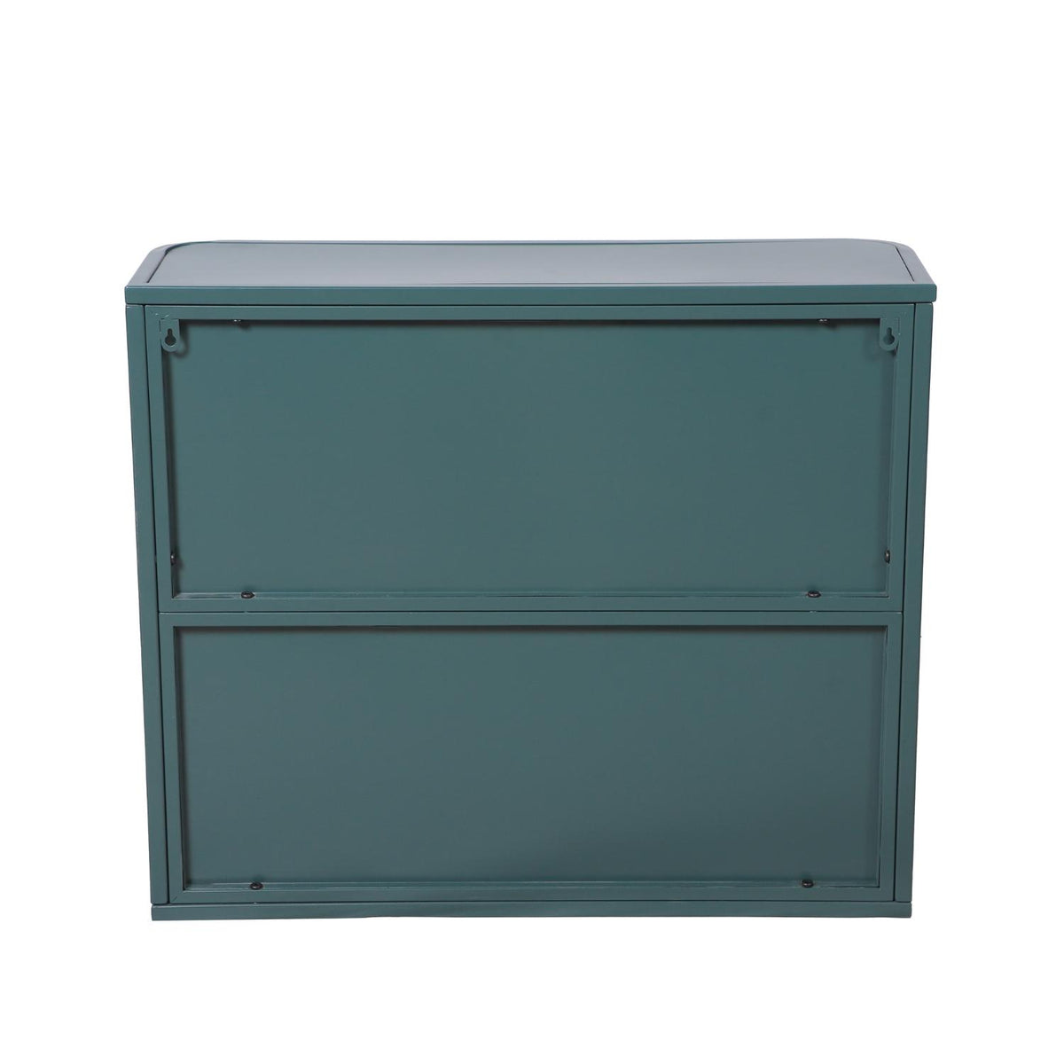 28" Green Steel Wall Mounted No Textural Detailing Double Door Medicine Cabinet - HomeRoots - Flyclothing LLC
