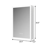 20" Silver Glass Wall Mounted No Textural Detailing Single Door Medicine Cabinet - HomeRoots - Flyclothing LLC