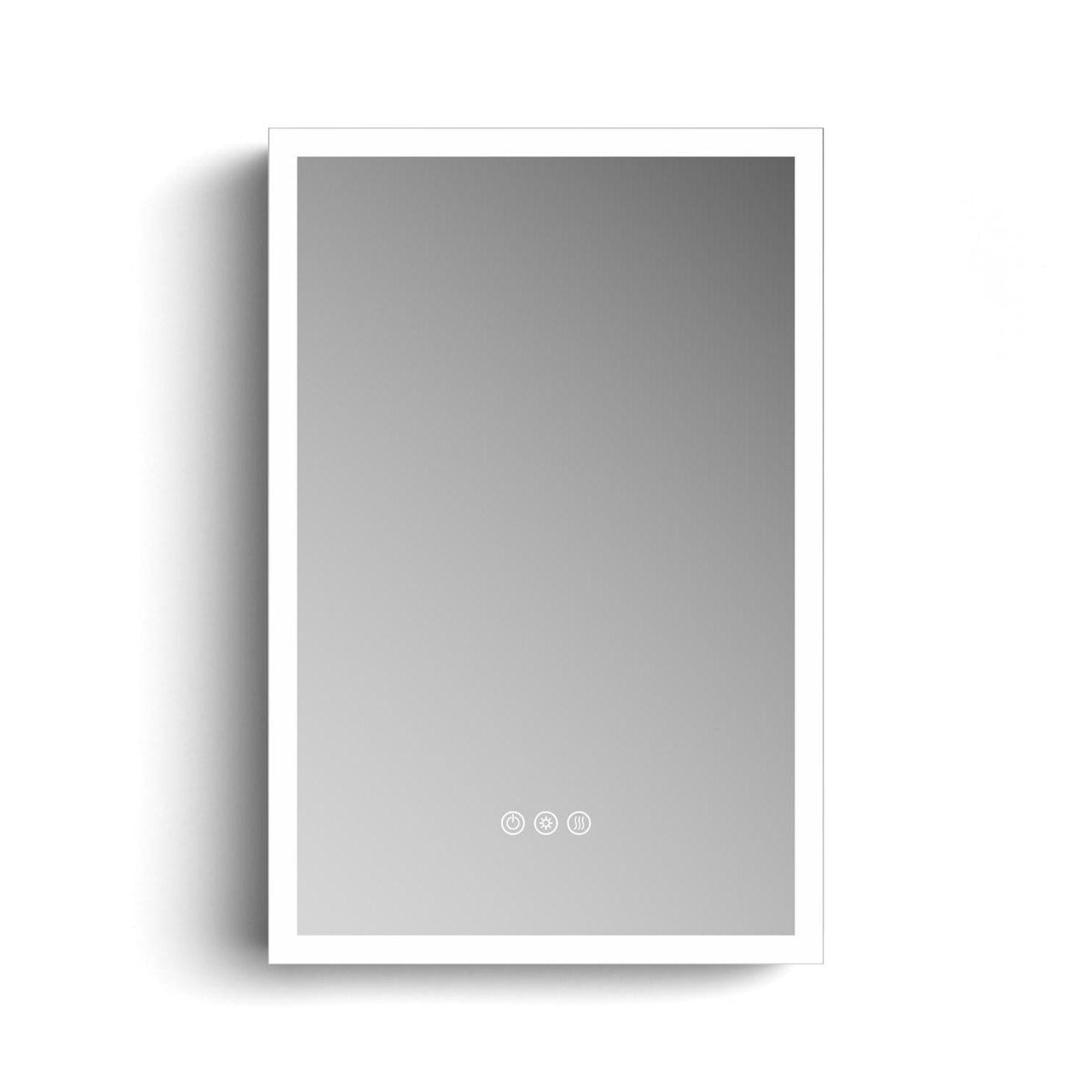 20" Silver Glass Wall Mounted No Textural Detailing Single Door Medicine Cabinet - HomeRoots - Flyclothing LLC