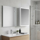 20" Silver Glass Wall Mounted No Textural Detailing Single Door Medicine Cabinet - HomeRoots - Flyclothing LLC