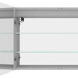 36" Silver Glass Wall Mounted No Textural Detailing Double Door Medicine Cabinet - HomeRoots - Flyclothing LLC
