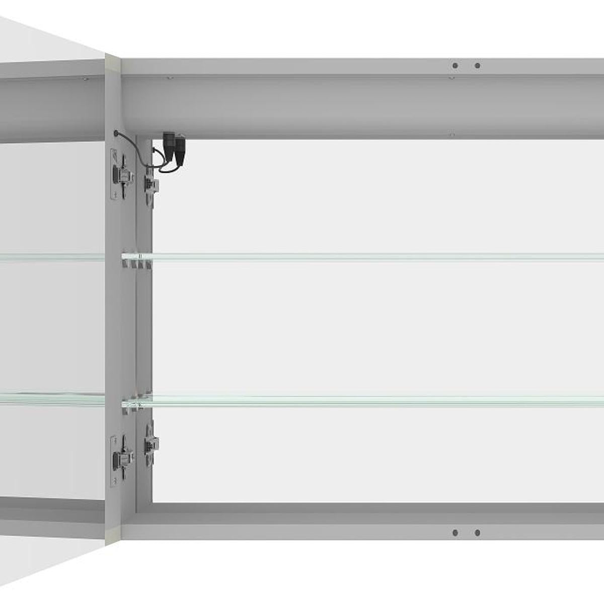 36" Silver Glass Wall Mounted No Textural Detailing Double Door Medicine Cabinet - HomeRoots - Flyclothing LLC