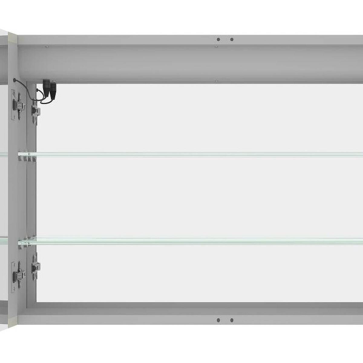 36" Silver Glass Wall Mounted No Textural Detailing Double Door Medicine Cabinet - HomeRoots - Flyclothing LLC