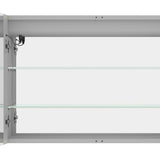 36" Silver Glass Wall Mounted No Textural Detailing Double Door Medicine Cabinet - HomeRoots - Flyclothing LLC