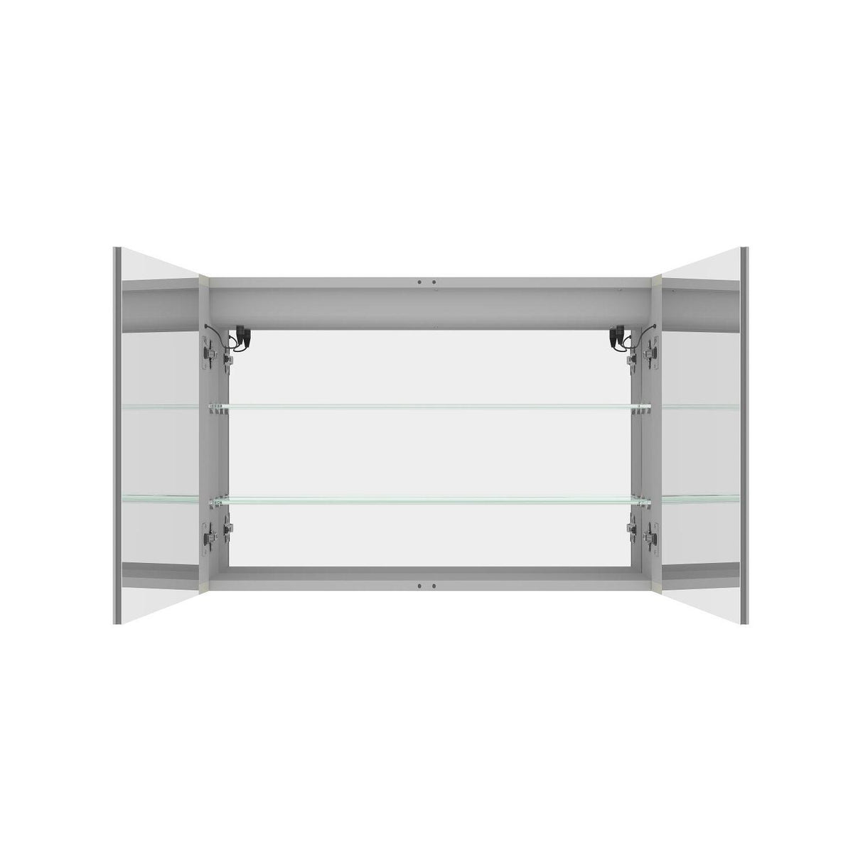 36" Silver Glass Wall Mounted No Textural Detailing Double Door Medicine Cabinet - HomeRoots - Flyclothing LLC