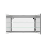 36" Silver Glass Wall Mounted No Textural Detailing Double Door Medicine Cabinet - HomeRoots - Flyclothing LLC