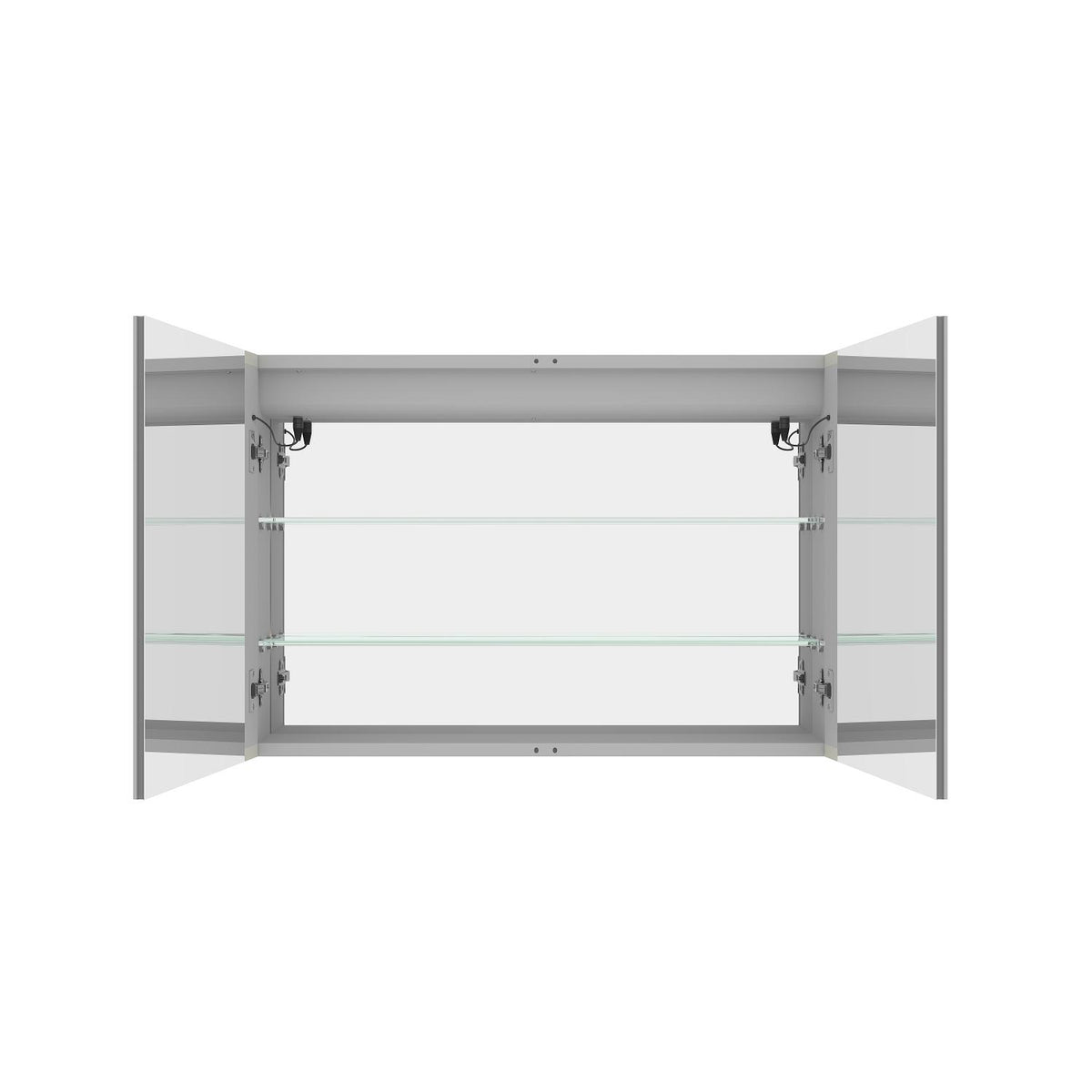36" Silver Glass Wall Mounted No Textural Detailing Double Door Medicine Cabinet - HomeRoots - Flyclothing LLC