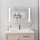 36" Silver Glass Wall Mounted No Textural Detailing Double Door Medicine Cabinet - HomeRoots - Flyclothing LLC