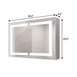 36" Silver Glass Wall Mounted No Textural Detailing Double Door Medicine Cabinet - HomeRoots - Flyclothing LLC