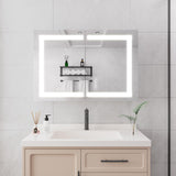 36" Silver Glass Wall Mounted No Textural Detailing Double Door Medicine Cabinet - HomeRoots - Flyclothing LLC